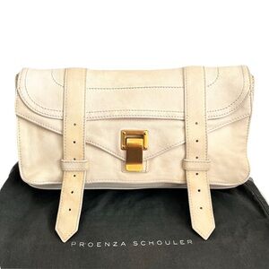 Proenza Schouler Ivory Leather PS1 Pochette Clutch